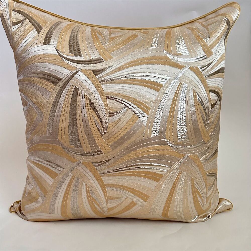 Oversized Gold Abstract Chic Throw Pillow Cover 24x24